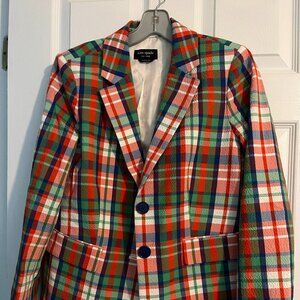 Kate Spade Seersucker Plaid Blazer